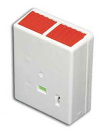 White personal attack button with two red buttons
